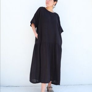 Black Crane Easy Dress in Black